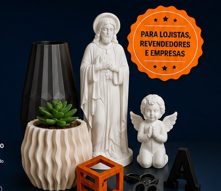 Peças em impressão 3D — vasos, imagens religiosas e mais